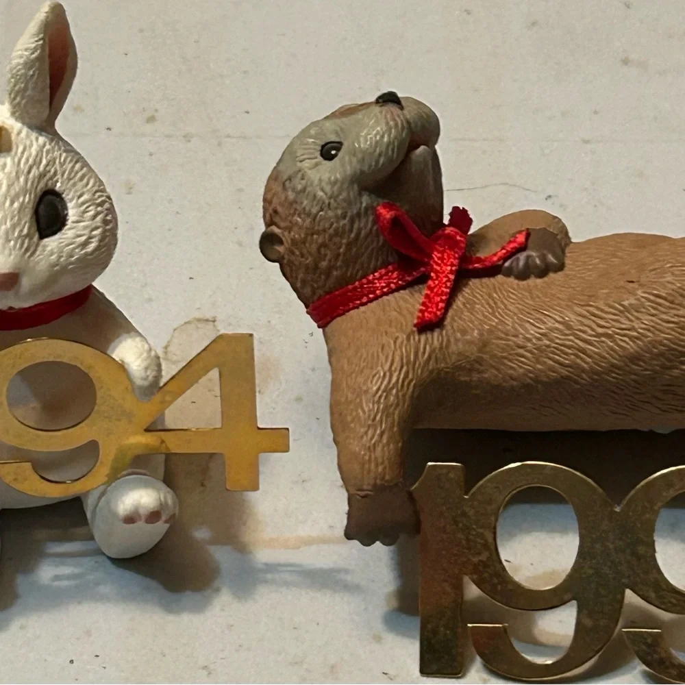 5 Vintage Hallmark Keepsake Ornaments Fabulous Decade Years 90 92 93 94 95 NoBox